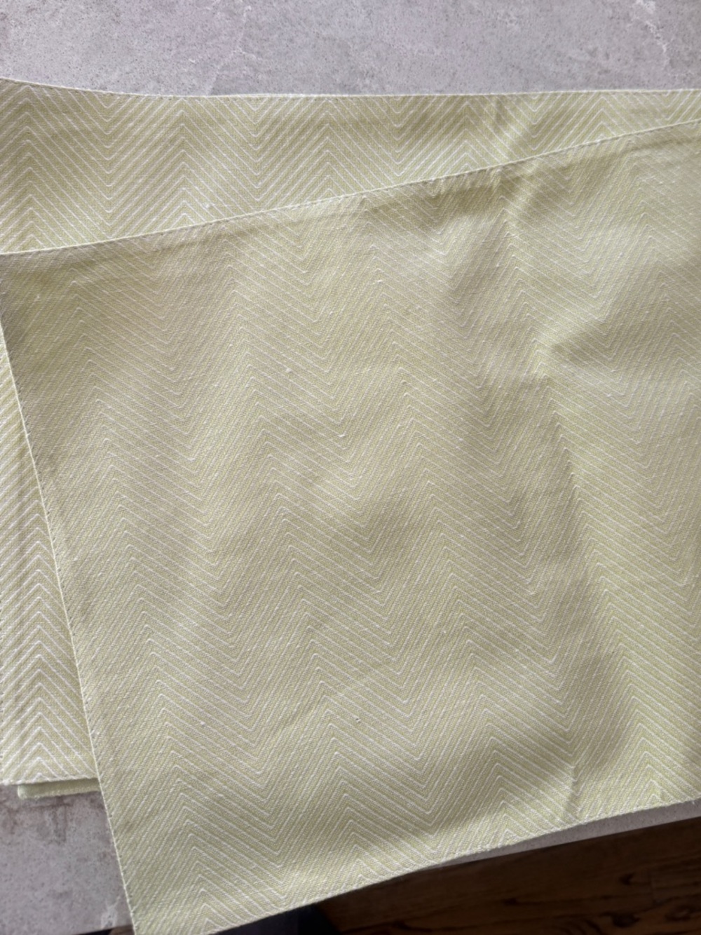New set of 4 Light sage green cotton Chevron Placemats